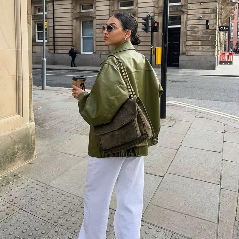 SIMONA™ - ELEGANT & TRENDIG – ÜBERGROß-LEDERJACKE